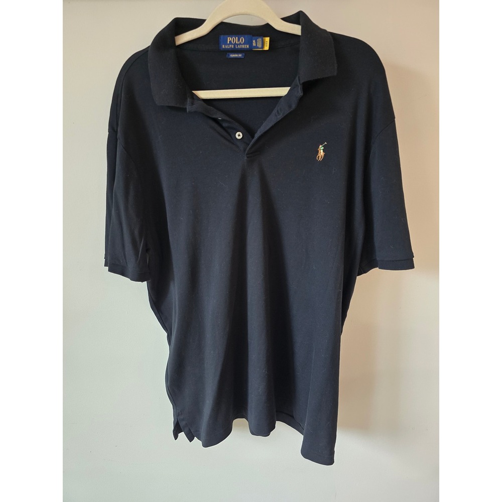 Polo Ralph Lauren Mens Classic Fit Black Short Sleeve Polo Shirt XL Cotton